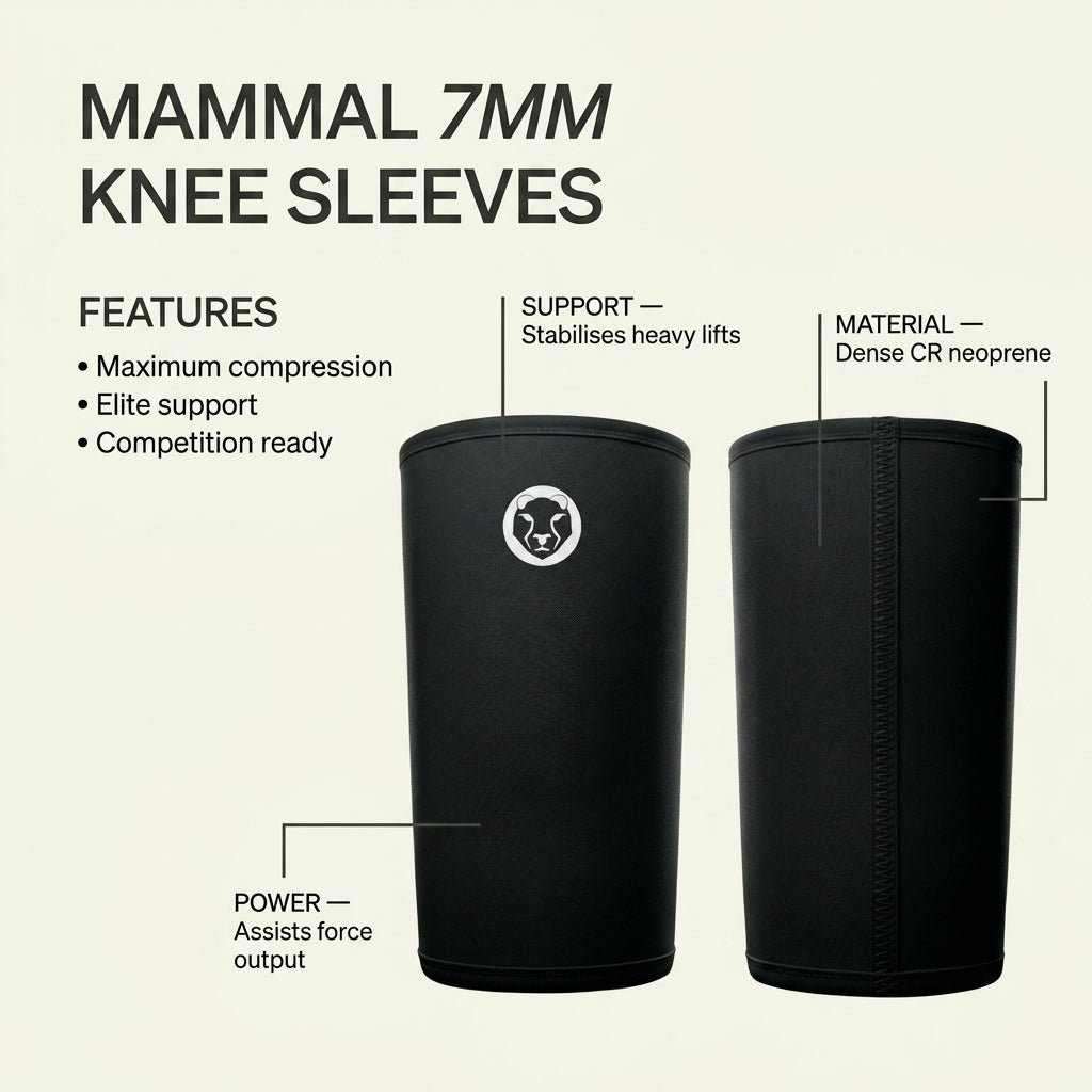 V3 7mm straight cuff knee sleeves for CrossFit Olympic lifting and squats – Mammal Strength