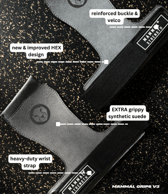 Gymnastic Hand Grips V3 + FREE Mammal V2 Wrist Bands - Mammal Strength