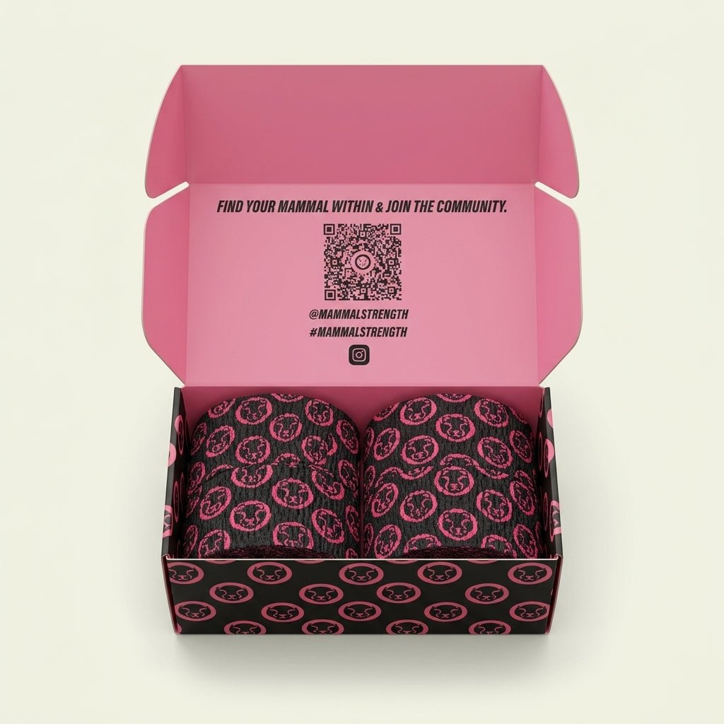 Wholesale weightlifting tape 10m black and pink Spec 2.0 4-pack – Mammal Strength