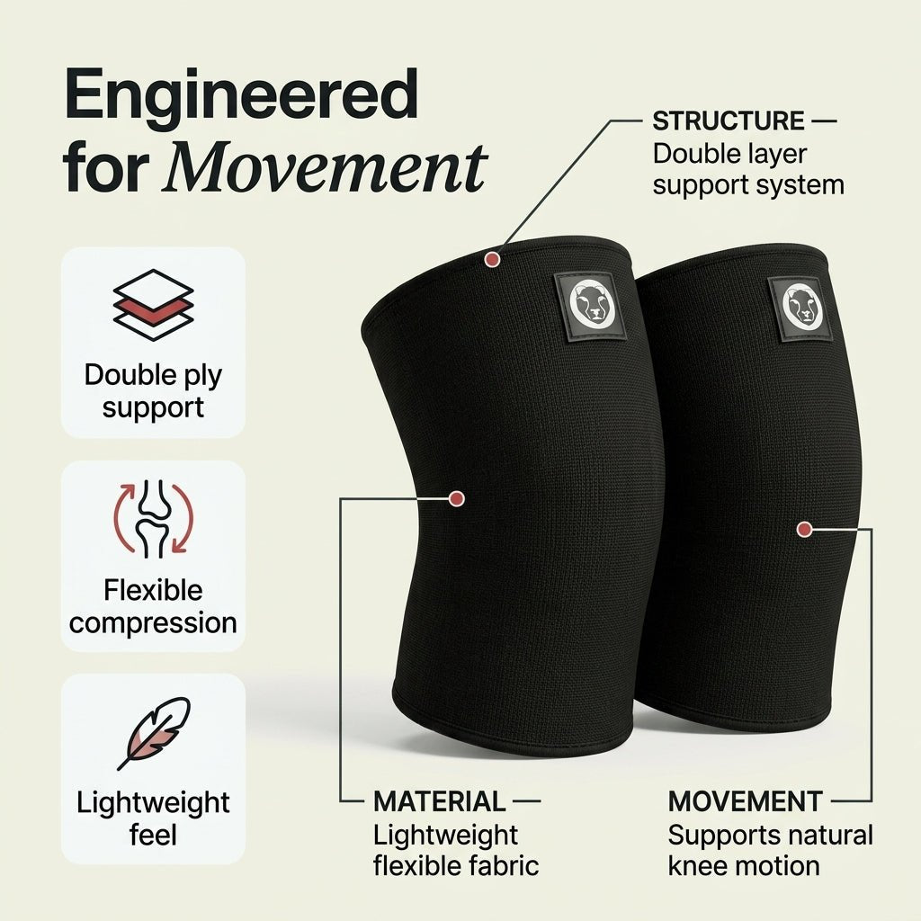 Mammal 3mm Double Ply Knee Sleeves performance infographic for CrossFit and functional fitness