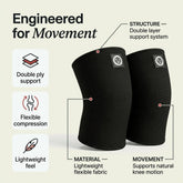3mm double ply knee sleeves for powerlifting squats and competition – Mammal Strength