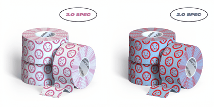 Rolls of tape with &