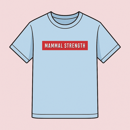 Mammal Strength Blue Block Print Tee - Mammal Strength