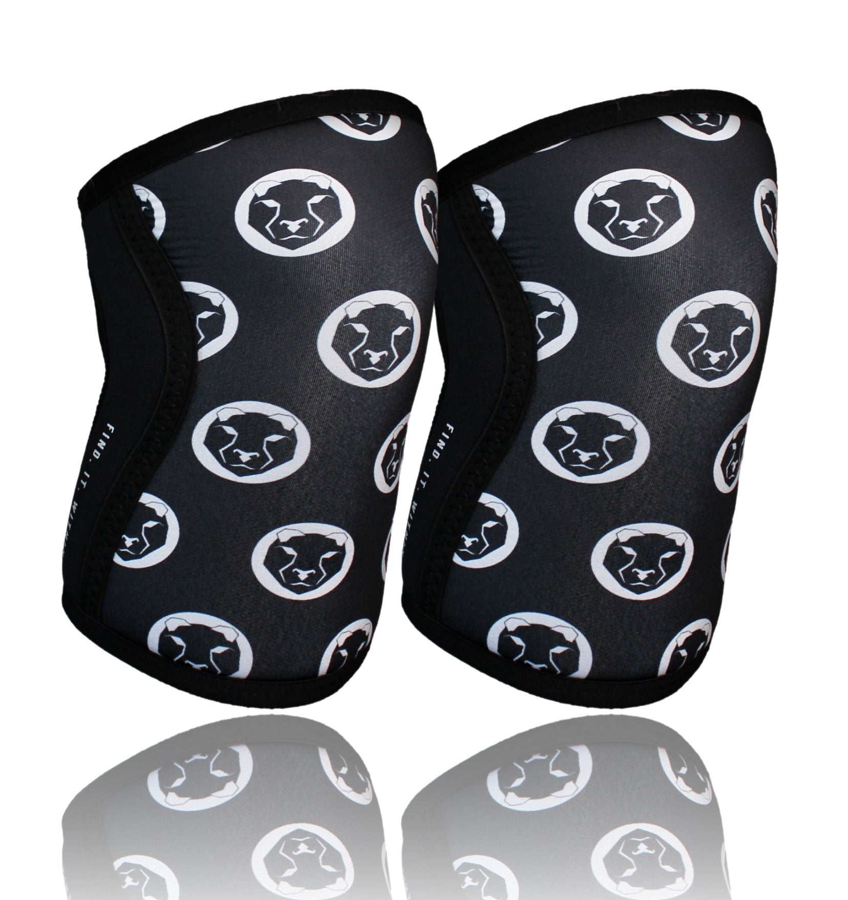 Mammal Strength Knee Sleeves V2 'MAMMAL PRINT' - 7mm Neoprene Knee Compression Support Sleeves - Limited Edition Mammal Print (PAIR) - Mammal Strength